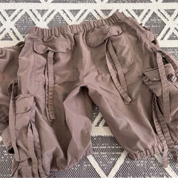 Vintage Y2K brown parachute pants baggy women’s size‎ M - Picture 6 of 9